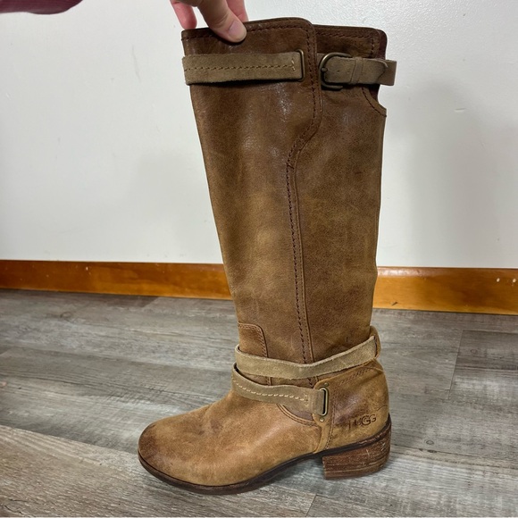 Ugg Australia Darcie Leather Riding Boots 7 Western Equestrian Cowgirl Barn Tall - Picture 7 of 15